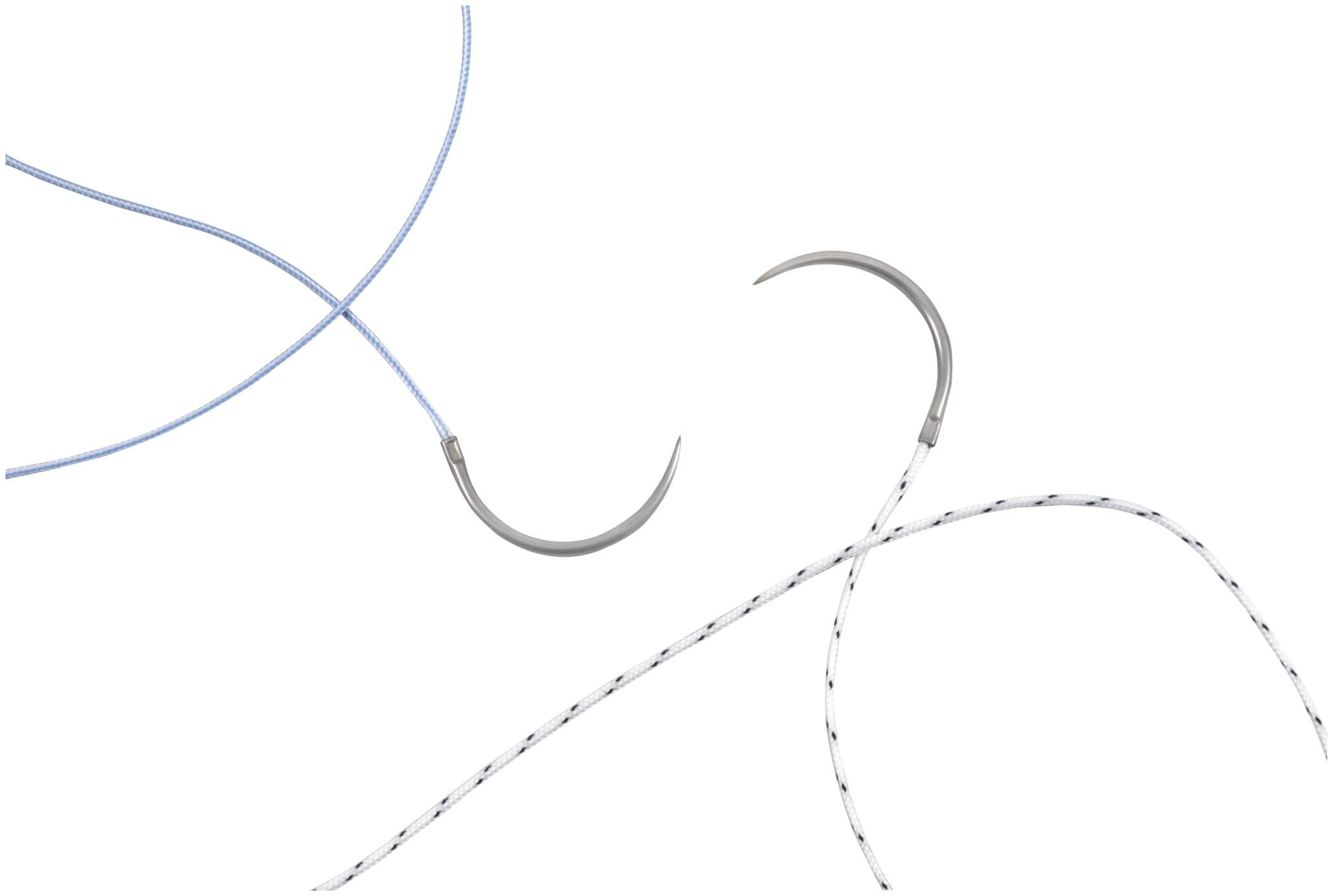 FiberWire® #2 плетений полімерний шовний матеріал, 1 синій та 1 чорний/білий, кожний з конічною голкою